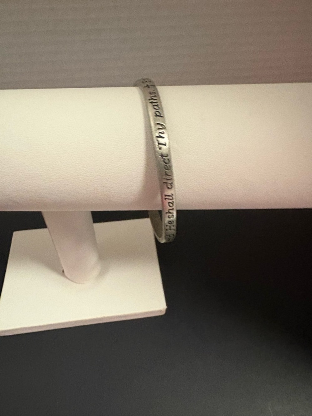 Silver Engraved Inspirational Bangle